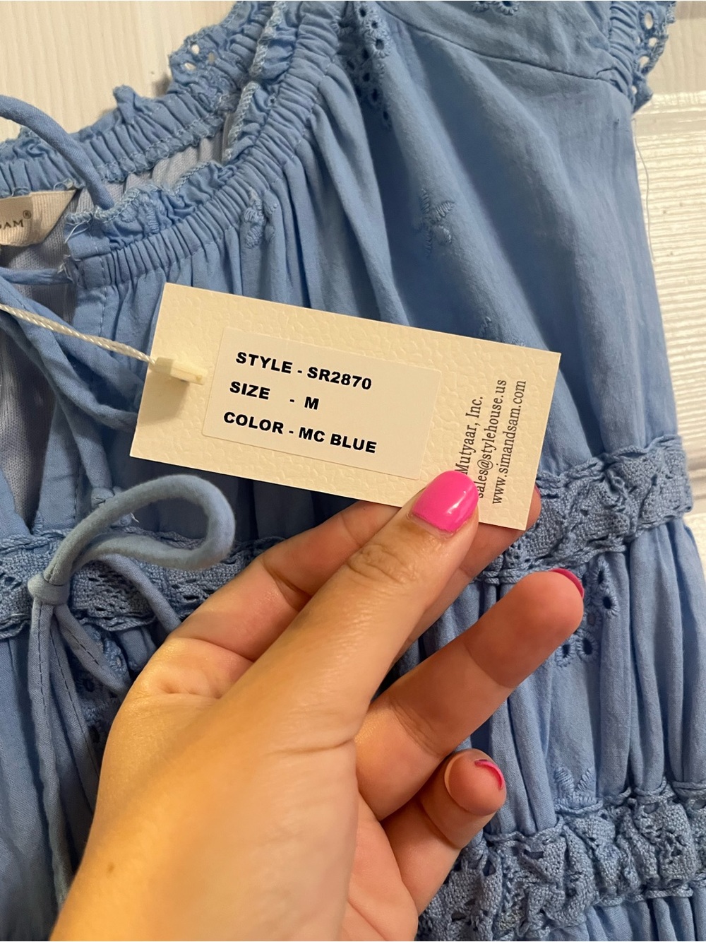 Light Blue Eyelet Sundress - Picture 4 of 6